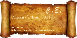 Czingráber Edit névjegykártya